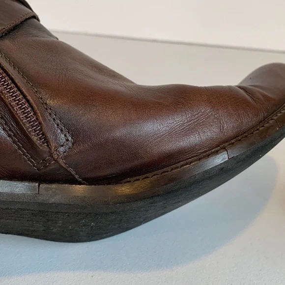 Vic Matie Women’s Size 38 Brown Leather 2.5” Block Heel Western Ankle Boots - Picture 15 of 15